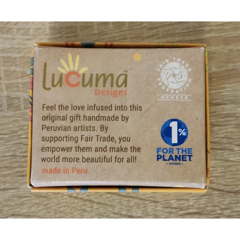 Lucuma Handmade Ceramic Ornaments Peru Bright Colors Sheep
